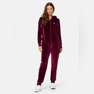ONEPIECE (brand) Original Velour Jumpsuit (dark magenta red)